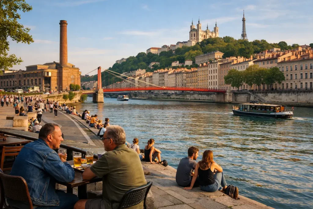 Lyon riverside lifestyle near Presqu’île where sugar daddy Lyon connections reflect a refined local atmosphere